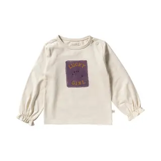 Your Wishes Winter T-shirt Meisjes - Beige - Lucky Girl - Longsleeve