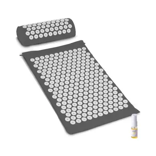 Slimtron Relief Mat Grijs Spijkermat - Ontspanning En Pijnverlichting - Acupuntuurmat - Met 10 Ml Aurgan Arganolie - Massage Mat