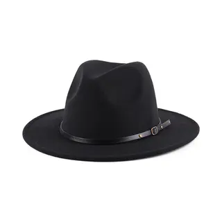 BukkitBow - Luxe Fedora Hoed - Stijlvolle Dames Zomerhoed - Elegante Wol Polyester Hoed Voor Alle Seizoenen En Gelegenheden - Zwart