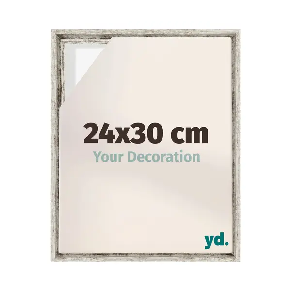 Yd. Your Decoration - Schattenfugenrahmen 24x30 - Weiß Vintage - Rahmen Für Leinwand Bilder Auf Keilrahmen - Holz - Lyon thumbnail