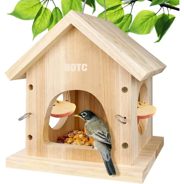Botc Voederhuisje - Vogelvoederstation - Bird Feeder - Natuurlijk Hout thumbnail