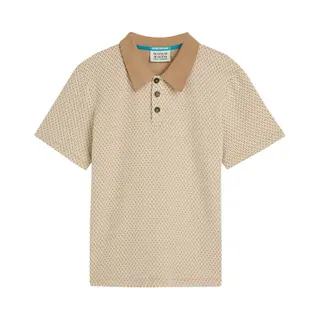 Scotch and Soda Scotch & Soda Strickpolo Jacquard Beige - Größe M