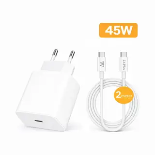 Waeyz 45W Usb C Oplader Inclusief 2 Meter 60w Usb C Naar Usb C Kabel Universeel Adapter Super Fast Charge Set 2 Meter Kabel 45W Lader Fast Charger /