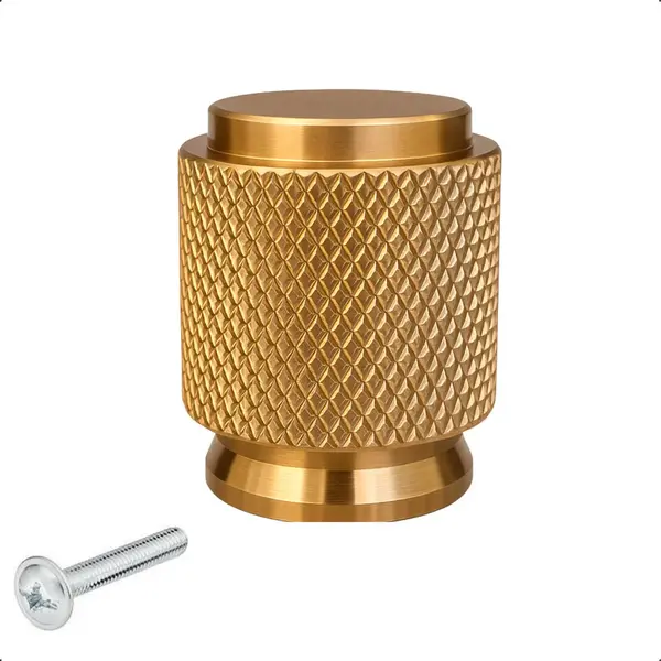 By Mjm Meubelknop Dodge Ribbel Rond Goud - Kast Knopjes - Kastknoppen Goud - Meubelknop- - Deurknoppen Voor Kasten - Meubelbeslag - Deurknopjes - Kastknopjes thumbnail