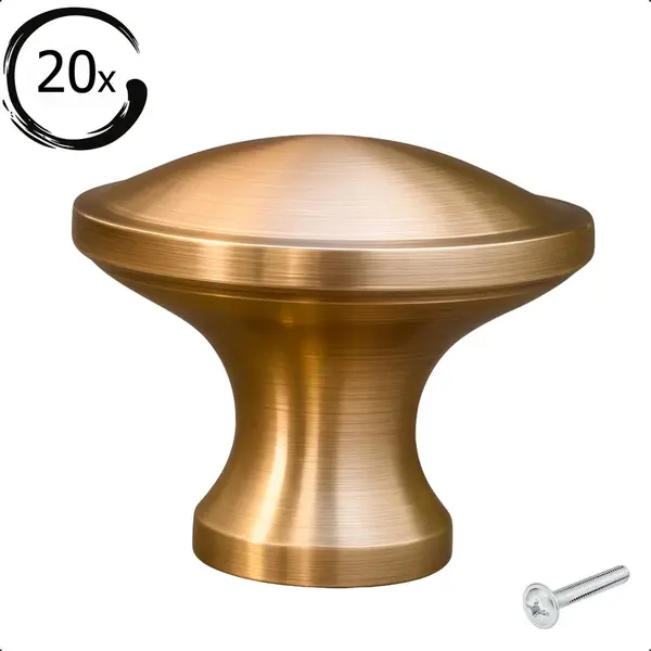 By Mjm 20X Meubelknop Rapid Rond Goud - Kast Knopjes - Kastknoppen Goud - Meubelknop - Deurknoppen Voor Kasten - Meubelbeslag - Deurknopjes - Kastknopjes thumbnail