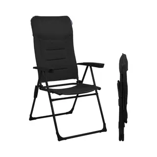 Trvlmore Campingstoel - 7 Standen - Comfortabele Kampeerstoel - 110 Kg Draagvermogen - Ligstand - Inklapbare Stoel - Klapstoel - Zwart