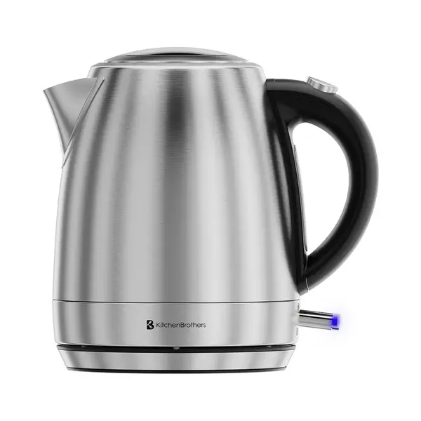 KitchenBrothers Wasserkocher - Elektrisch - 1 Liter - Kleine Campinggröße - Reise-Wasserkocher Mit Kalkfilter - Rostfreier Stahl thumbnail