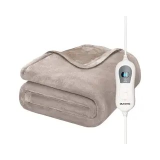 Auronic Electric Heat Blanket - Überdecke - 2 Personen - 3 Wärmestufen - Mit Timer - 200 X 180 Cm - Taupe