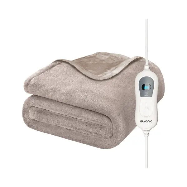 Auronic Electric Heat Blanket - Überdecke - 2 Personen - 3 Wärmestufen - Mit Timer - 200 X 180 Cm - Taupe thumbnail