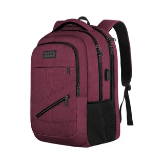 Trvlmore 28L Rugzak - Rugtas Met 15, 6 Inch Laptopvak - Schooltas - Spatwaterdicht - Heren En Dames - Jongens En Meisjes - Burgundy