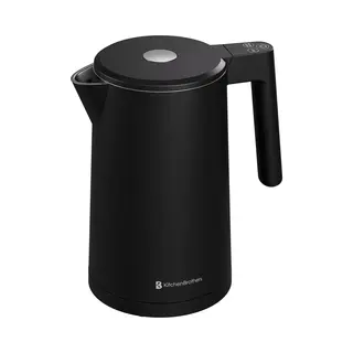 KitchenBrothers Wasserkocher - 1.7L - Mit Temperaturregelung - Elektrisch - Warmhaltefunktion - Display - Doppelwandig - Cool-touch - 2200W - Schwarz