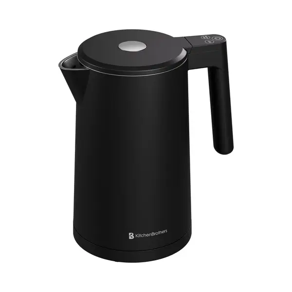 KitchenBrothers Wasserkocher - 1.7L - Mit Temperaturregelung - Elektrisch - Warmhaltefunktion - Display - Doppelwandig - Cool-touch - 2200W - Schwarz thumbnail