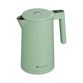 KitchenBrothers Wasserkocher - 1.7L - Mit Temperaturkontrolle - Elektrisch - Warmhaltefunktion - Display - Doppelwandig - Cool-touch - 2200W -