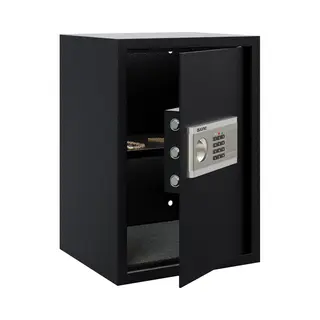 Auronic Elektronische Kluis Xl - Cijferslot - 2 Sleutels - Muurbevestiging - Alarm - 54L - 35x31x50cm - Staal - Zwart