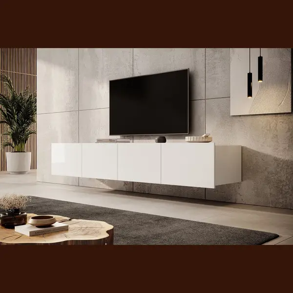 Meubella Tv-Meubel Calabas - Wit - 200 Cm thumbnail