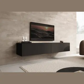 Meubella Tv-Meubel Palm - Mat Zwart - 180 Cm
