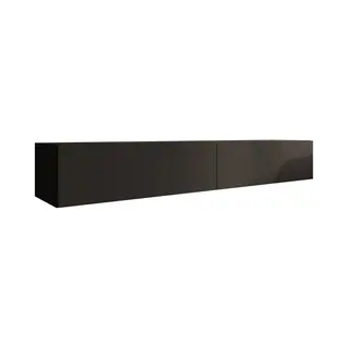 Meubella Tv-Meubel Palm - Mat Zwart - 200 Cm