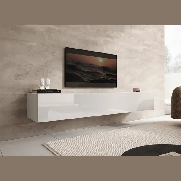Meubella Tv-Meubel Palm - Wit - 200 Cm thumbnail