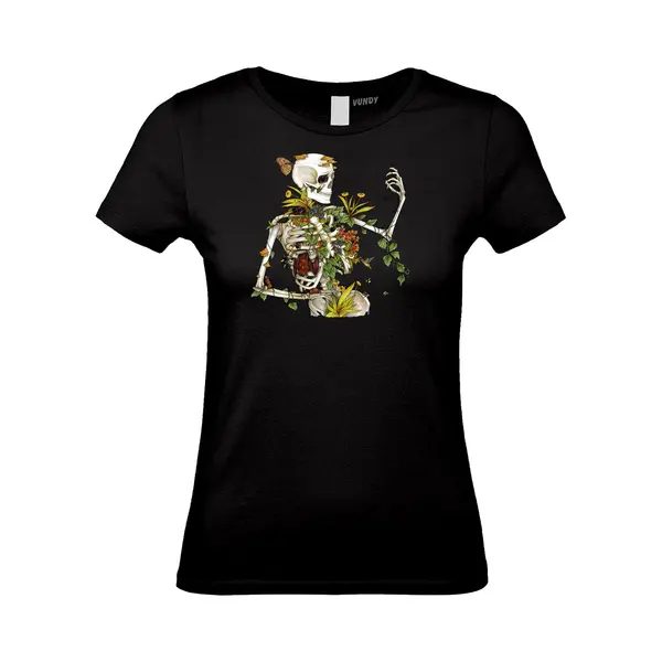 Vundy Dames T-shirt Bones And Botany | Halloween Kostuum Volwassenen | Halloween | Foute Party | Zwart Dames | Maat Xs thumbnail