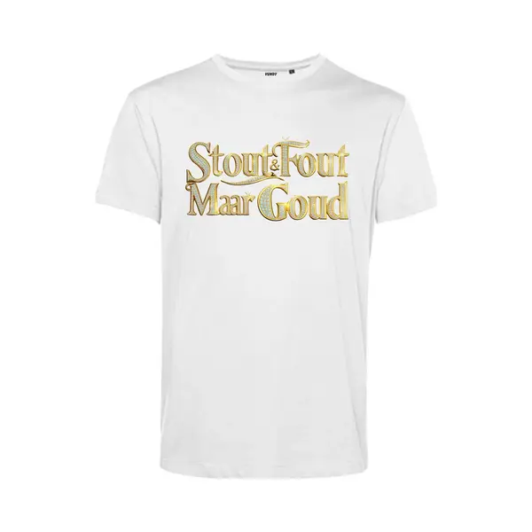 Vundy T-shirt Gouden Tekst Met Diamantjes | Toppers In Concert 2025 | Stout & Fout Maar Goud | Foute Party Shirt | Wit | Maat 4XL thumbnail