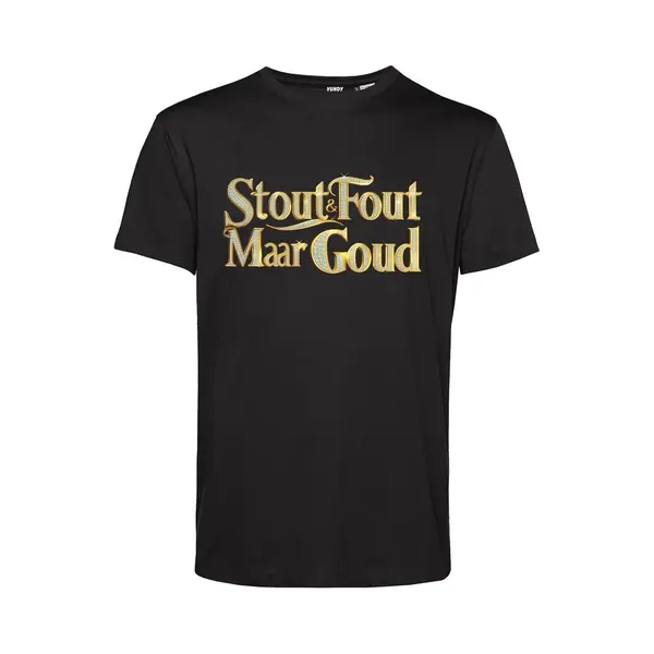 Vundy T-shirt Gouden Tekst Met Diamantjes | Toppers In Concert 2025 | Stout & Fout Maar Goud | Foute Party Shirt | Zwart | Maat M thumbnail
