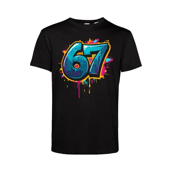 Vundy T-shirt Paint Six Seven 67 | Six Seven 67 | TikTok Trend | Zwart | Maat S thumbnail