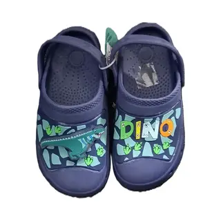 Dinosaurus Klompen - Dino - Clogs - Strandklompen - Strandslippers - Kinderklompen - Slippers - Instappers - Blauw/paars - Maat 28