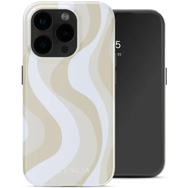 Selencia Hoesje - Geschikt Voor Apple IPhone 15 Pro - Backcover Geschikt Voor MagSafe - Desert Waves Beige thumbnail