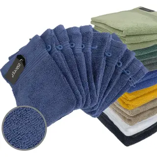 ISleep Terry Washandje - 10 Stuks - 16x22 Cm - Donker Blauw