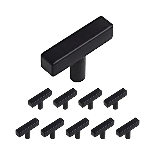 Somstyle Kastknoppen Set - 10 Stuks - 50 X 12 X 35 Mm - Deurknoppen Voor Kasten - Meubelknop - Handgreep - Zwart thumbnail
