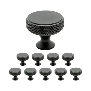 Somstyle Kastknoppen Set - 10 Stuks - Ø 30 Mm - Deurknoppen Voor Kasten - Meubelknop - Handgreep - Zwart