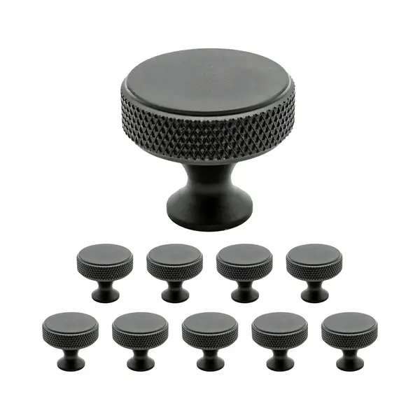 Somstyle Kastknoppen Set - 10 Stuks - Ø 30 Mm - Deurknoppen Voor Kasten - Meubelknop - Handgreep - Zwart thumbnail