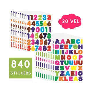 Winkrs Cijfer & Letter Stickers - 840 Alfabet& Nummer Stickers - 20 Vel Gekleurde Stickers Voor Journal, Agenda, Scrapbooking, Planner Etc. Geschikt Voor