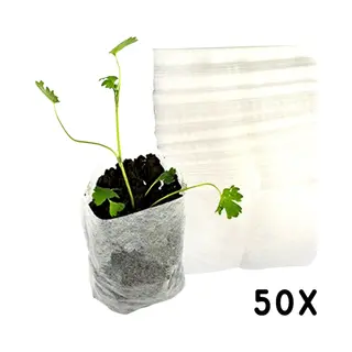 Winkrs Stekzakjes - 50x Kweekzakjes - 7 X 9, 5 Cm - Biologisch Afbreekbaar - Kweekpotjes - Zaailing Potjes