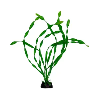 Winkrs - Aquarium Plant - Kunstplant Vallisneria - Waterplant Groen Met Lange Bladeren - 30cm - Op Zwarte Steen