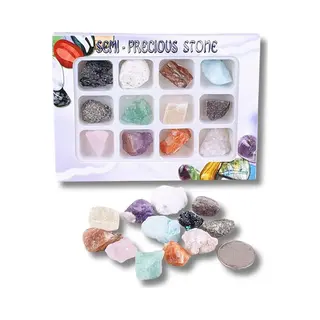 Winkrs Kristallen En Ruwe Edelstenen In Doosje - Mix Van 12 - Geschenkset - Onbewerkte Stenen & Kristallen 20-30MM