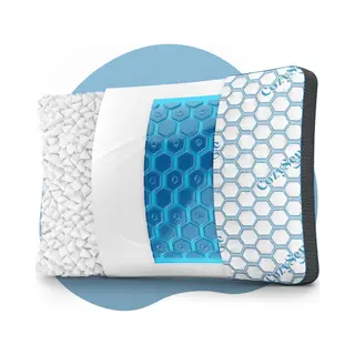 CozySense® PolarGel Hoofdkussen - Kussen Tegen Nekklachten - Slaapkussen - Pillow - Coolgel Pad - Vulbaar Traagschuim - Zijslaper, Rug-, & Buikslaper