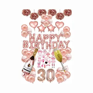 FeestmetJoep® 30 Jaar Verjaardag Versiering & Ballonnen - Rose Goud