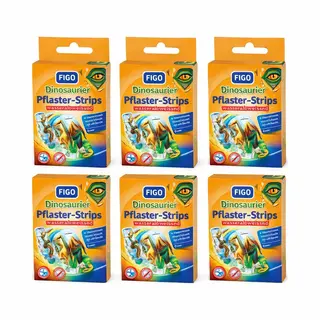 Figo® | 6 X 10 Dinosaurussen Kinderpleisters | | Diverse Kleuren En Prints | Waterbestendig | 56 X 18 Mm