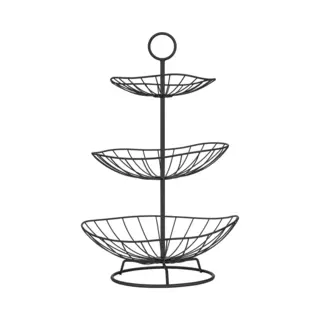 Vaive Chique Fruitschaal 3 Laags - Fruit Etagere - Fruitmand - Etagères - Zwart