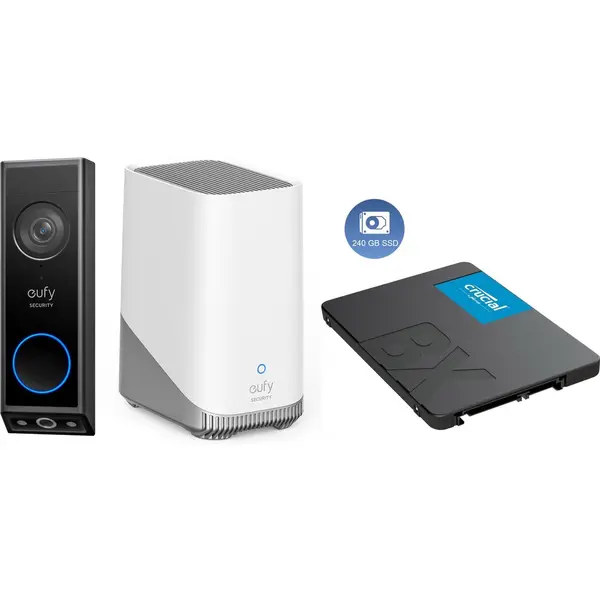Eufy, Bel + Deurintercom, Video Deurbel E340 + HomeBase 3 S380 + 240GB Ssd Voor 3 Jaar Opslag - Bundelvoordeel thumbnail
