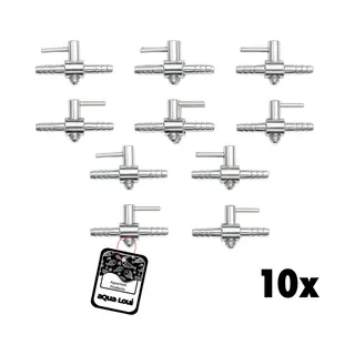 Aqua-Loui® - Rvs Kraan - Kraan Voor Luchtslang - Aquarium - Universele Kraan Geschikt Voor Slangmaat Ø 4/6 Mm - Metalen Doorvoerkraan Voor Slang –