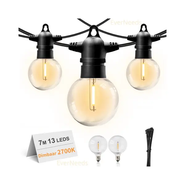 EverNeeds G50 Lichtsnoer Voor Buiten - 7 Meter - 13 Led - IP65 - Met Dimfunctie - Lichtslinger - Sfeerverlichting - Buiten En Binnen - Prikkabel - thumbnail