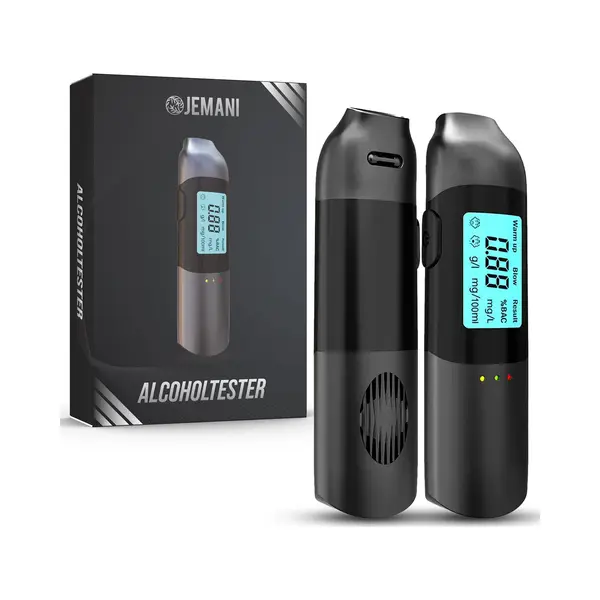 Jemani Digitale Alcolholtester - Geen Mondstuk Nodig - Usb Oplaadbaar - Geschikt Voor Frankrijk - Blaastest - Alcohol Meter - Alcoholtesters - thumbnail