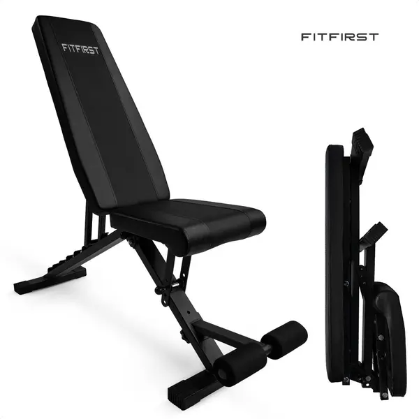FitFirst® Fitnessbank - Extra Brede Rugleuning - Tot 300KG - Maximale Stabiliteit - Inklapbaar En In 32 Standen Verstelbaar - Licht En Robuust - thumbnail