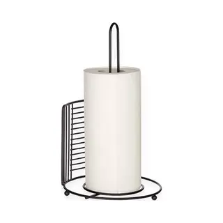 Casa Di Elturo Keukenrolhouder Draad – Zwart – Ø18, 5 X H31, 5 Cm
