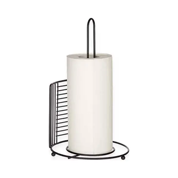 Casa Di Elturo Keukenrolhouder Draad – Zwart – Ø18, 5 X H31, 5 Cm thumbnail