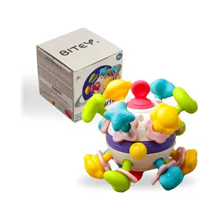 Bitey Rammelaar - Bijtring Baby - Montessori Speelgoed - Bpa-vrij - Grijp- En Bijtspeelgoed - Kraamcadeau - Babyshower Cadeau - Baby Speelgoed -