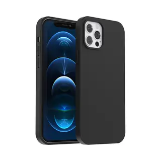 My Case Hoesje Geschikt Voor IPhone 12 Pro Zwart Hoesje Siliconen Case Cover - Zwart