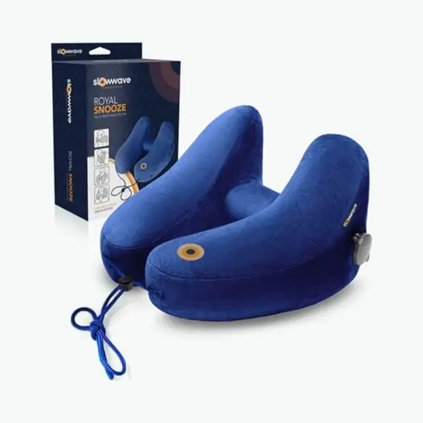 Slowwave Royal Snooze Travel Pillow - Innovatief Nekkussen Met 4 Fijne Relaxposities - Optimale Ondersteuning Hoofd En Nek - Opblaasbaar thumbnail